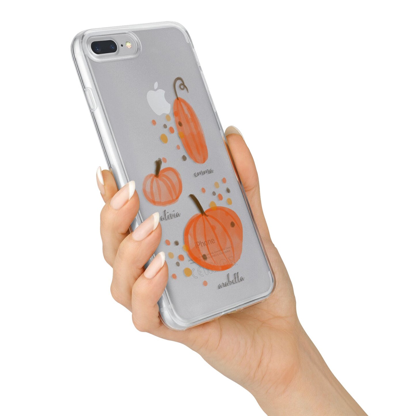 Three Pumpkins Personalised iPhone 7 Plus Bumper Case on Silver iPhone Alternative Image