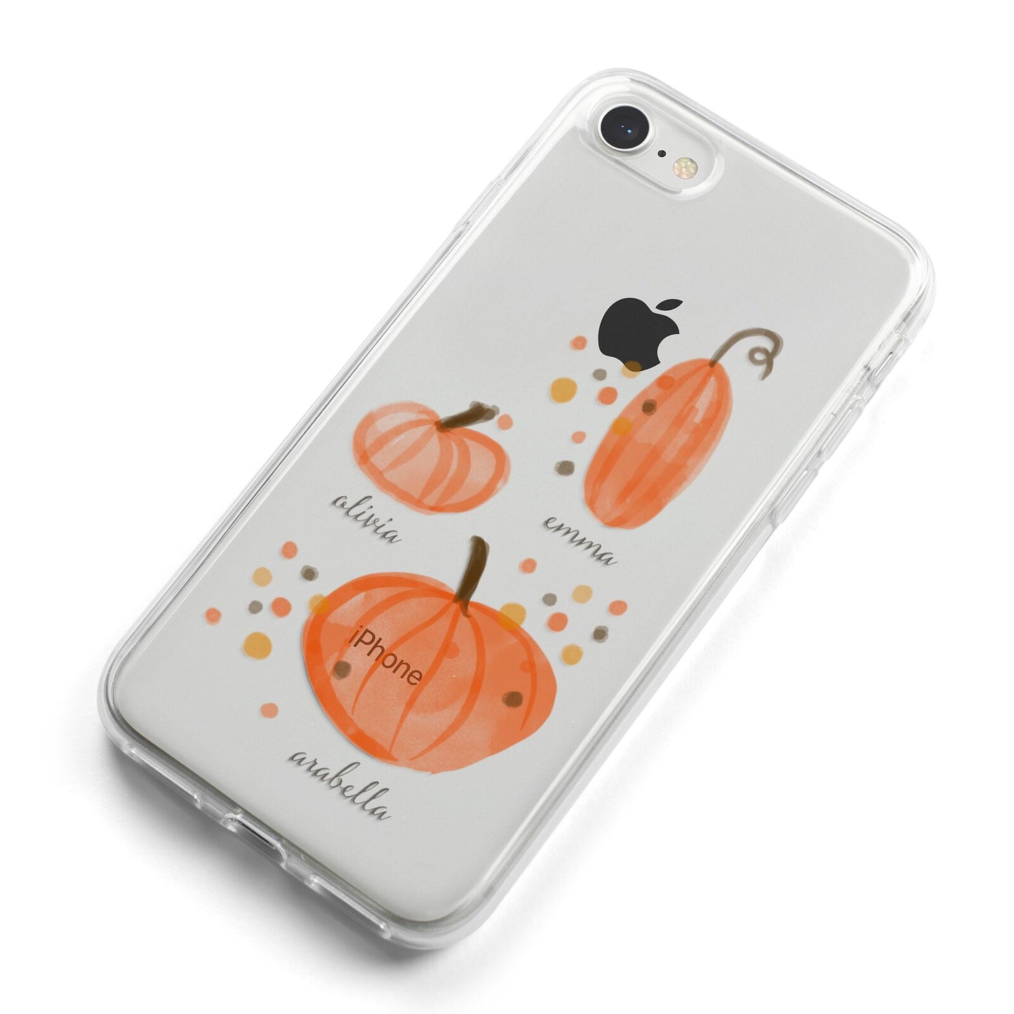 Three Pumpkins Personalised iPhone 8 Bumper Case on Silver iPhone Alternative Image