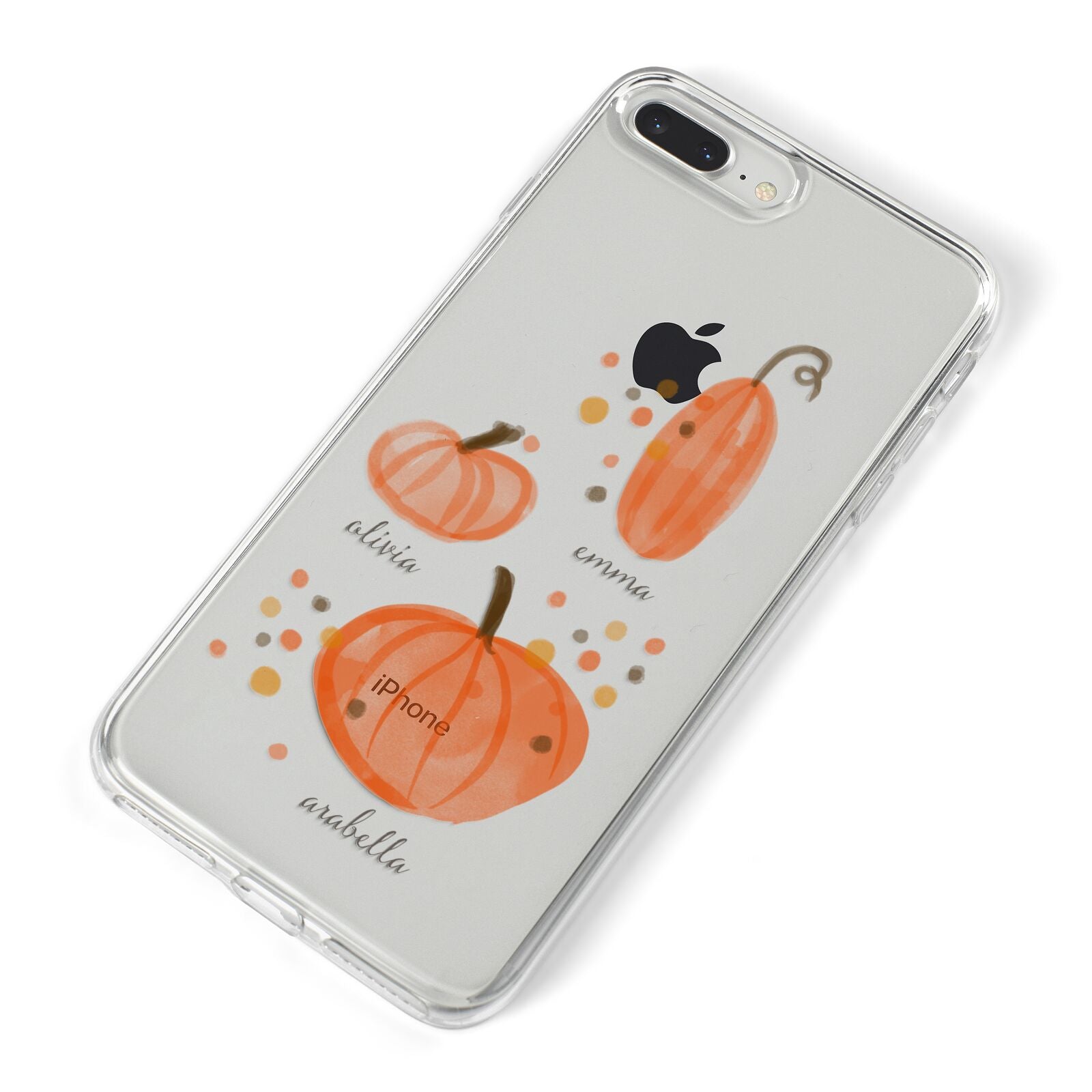 Three Pumpkins Personalised iPhone 8 Plus Bumper Case on Silver iPhone Alternative Image