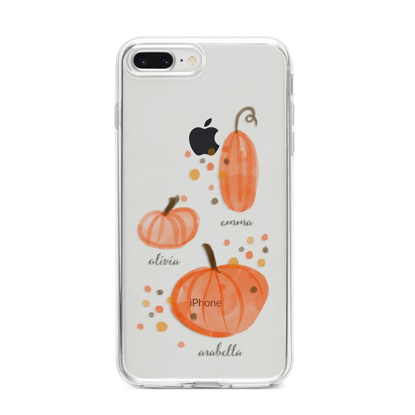 Three Pumpkins Personalised iPhone 8 Plus Bumper Case on Silver iPhone