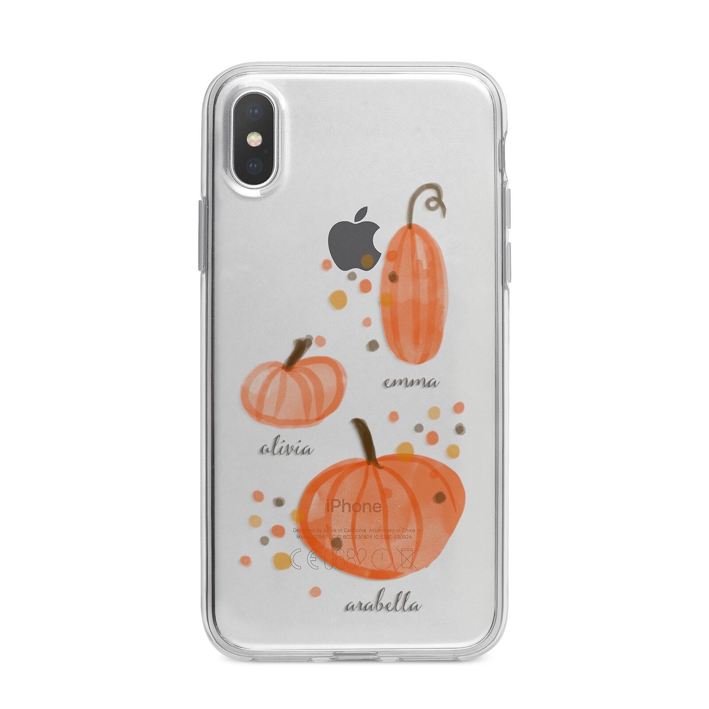 Three Pumpkins Personalised iPhone X Bumper Case on Silver iPhone Alternative Image 1