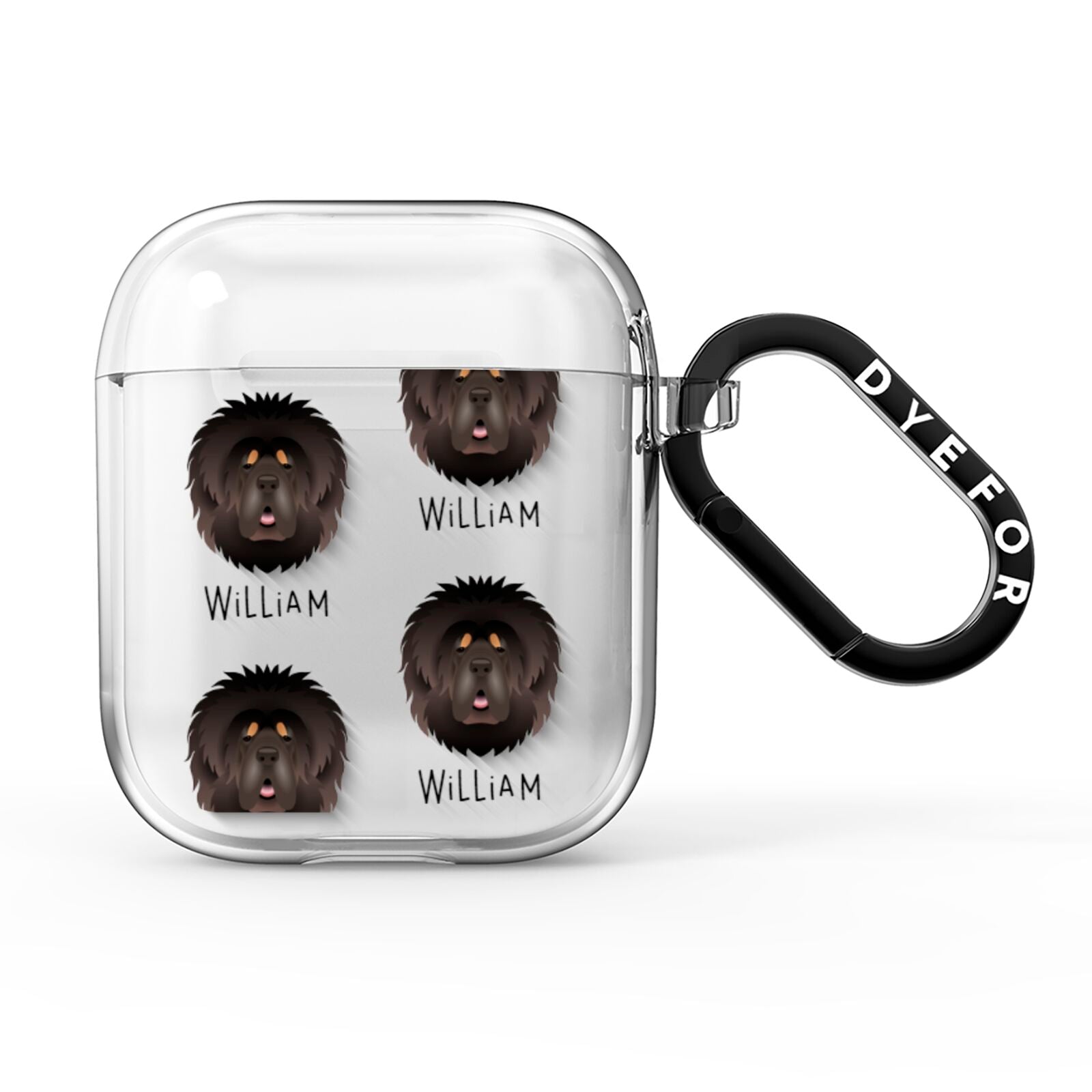 Tibetan Mastiff Icon with Name AirPods Clear Case
