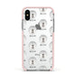 Tibetan Mastiff Icon with Name Apple iPhone Xs Impact Case Pink Edge on Silver Phone