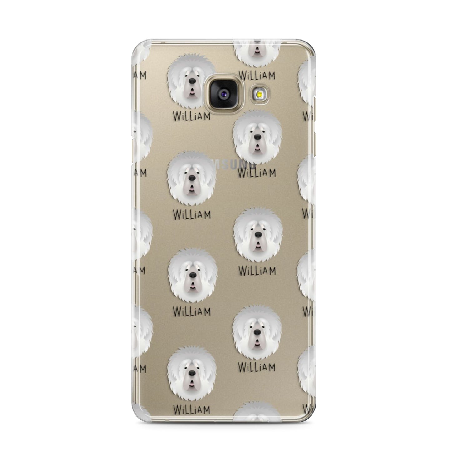 Tibetan Mastiff Icon with Name Samsung Galaxy A3 2016 Case on gold phone