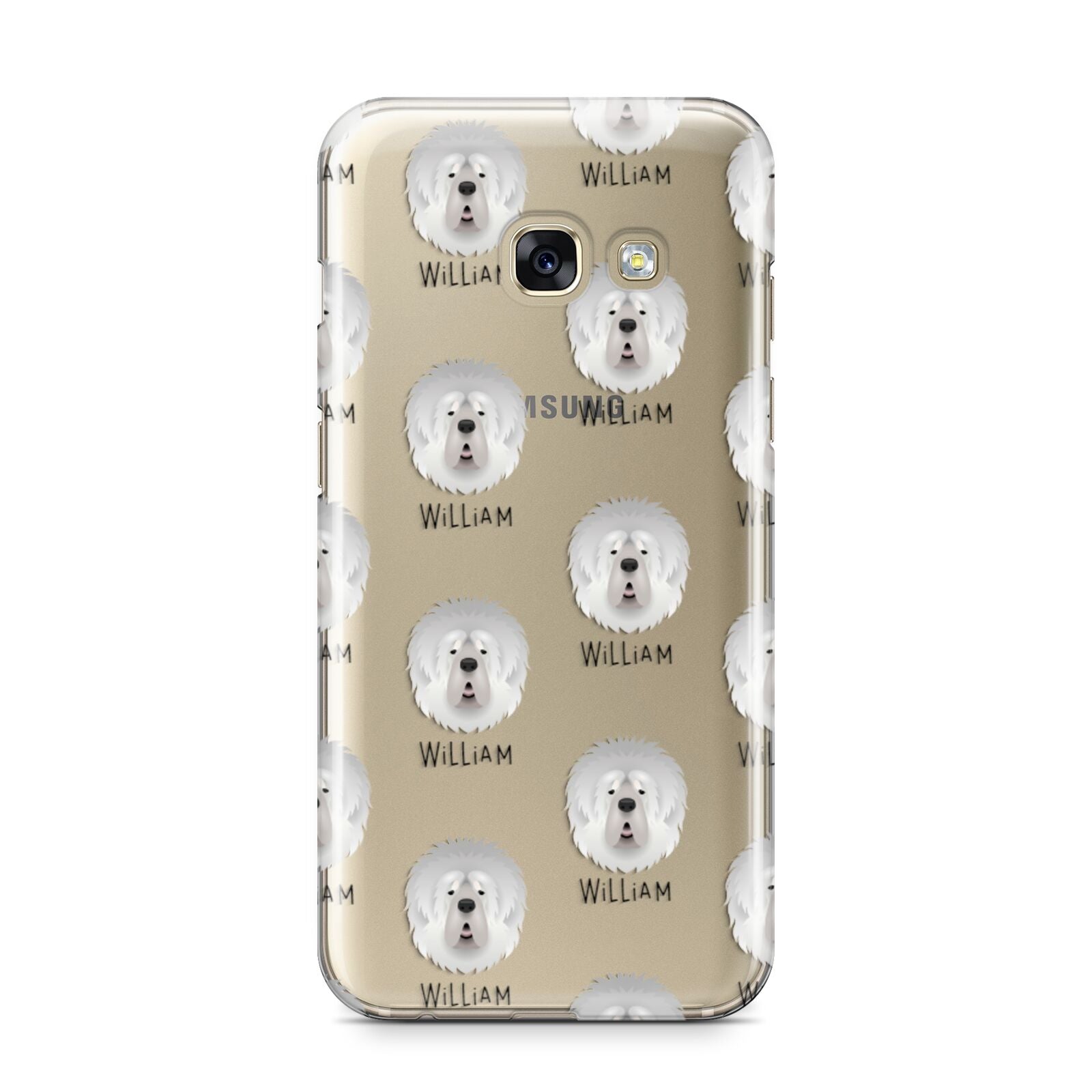 Tibetan Mastiff Icon with Name Samsung Galaxy A3 2017 Case on gold phone