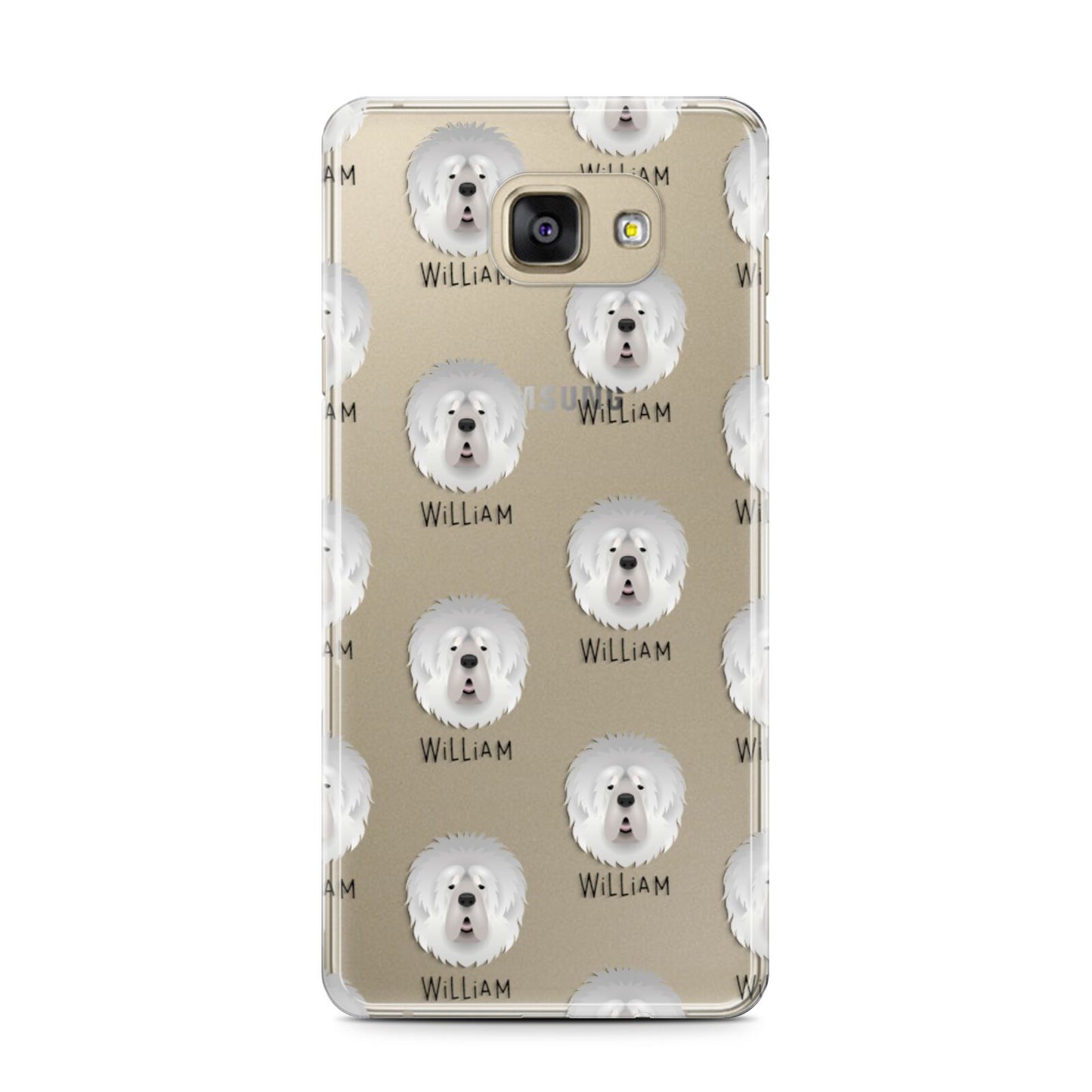 Tibetan Mastiff Icon with Name Samsung Galaxy A7 2016 Case on gold phone