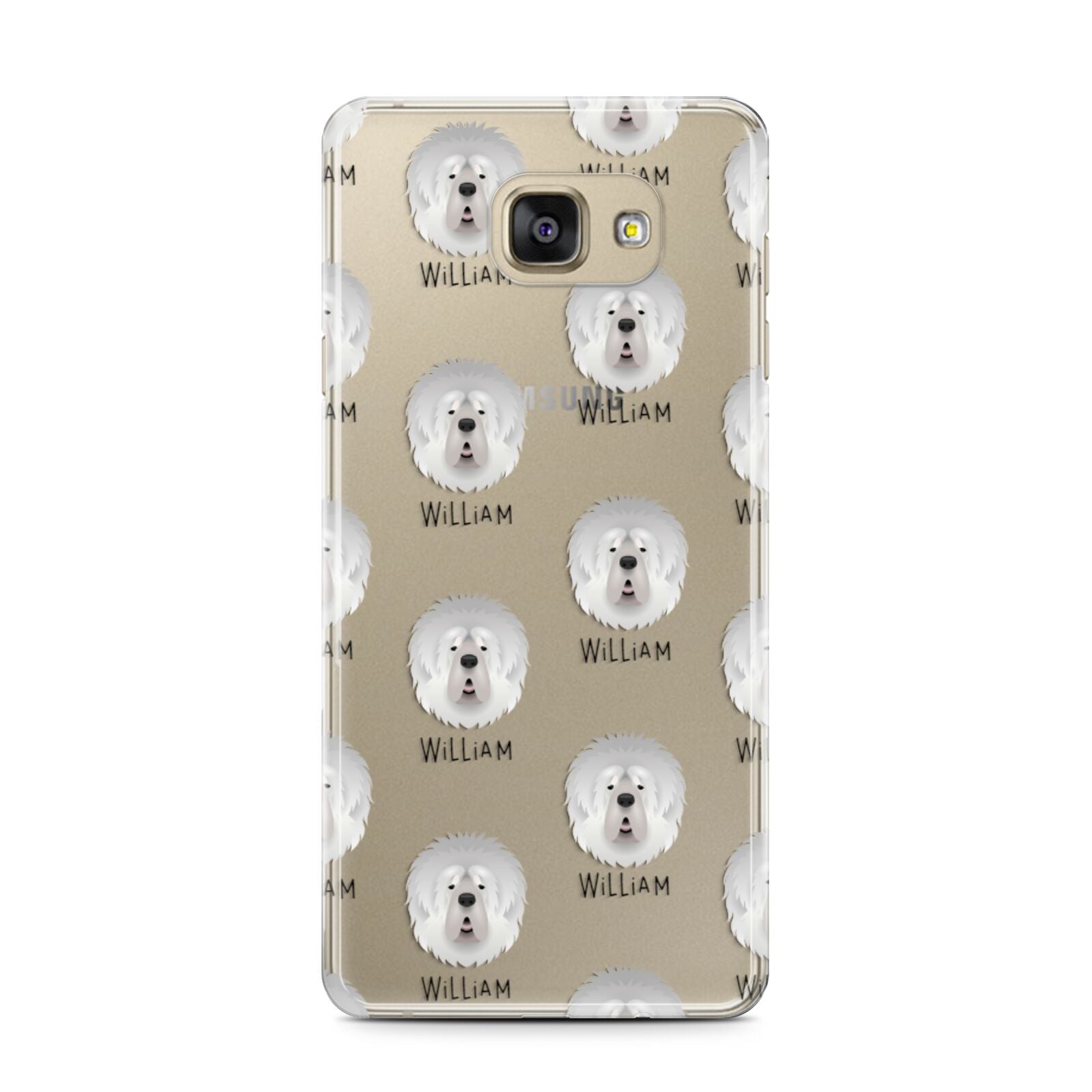 Tibetan Mastiff Icon with Name Samsung Galaxy A7 2016 Case on gold phone