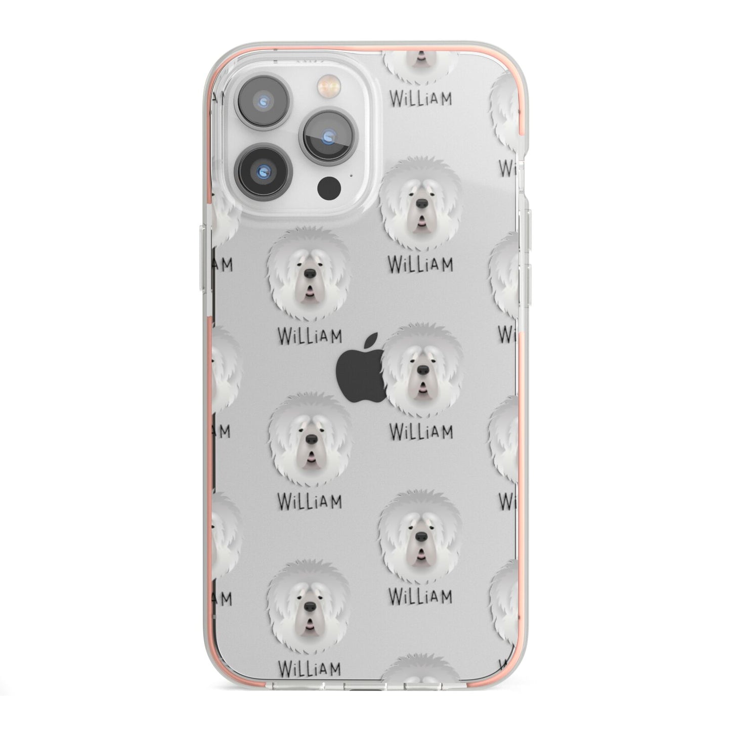Tibetan Mastiff Icon with Name iPhone 13 Pro Max TPU Impact Case with Pink Edges