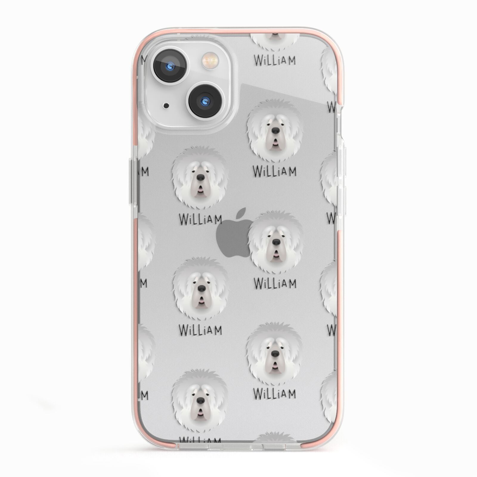 Tibetan Mastiff Icon with Name iPhone 13 TPU Impact Case with Pink Edges