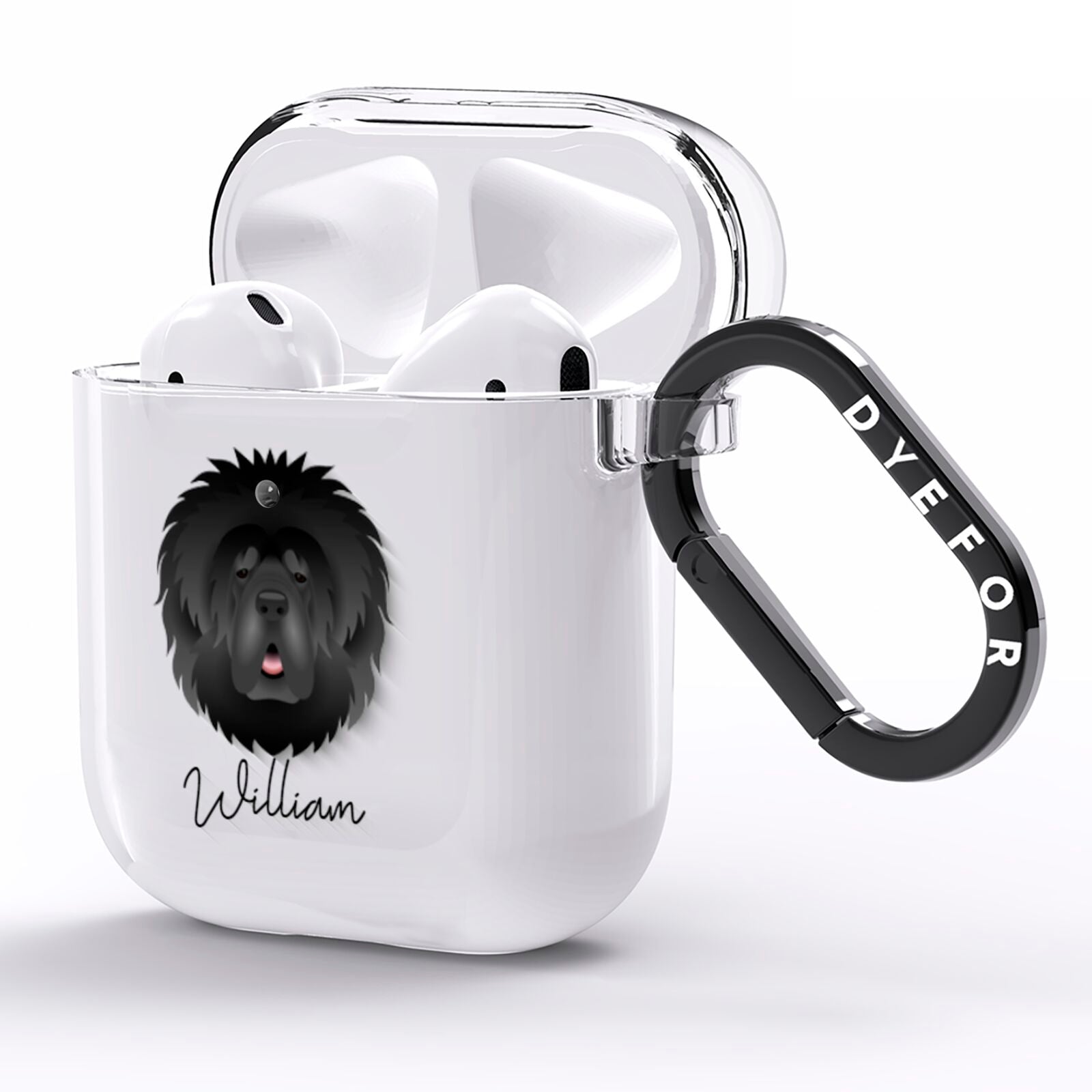 Tibetan Mastiff Personalised AirPods Clear Case Side Image