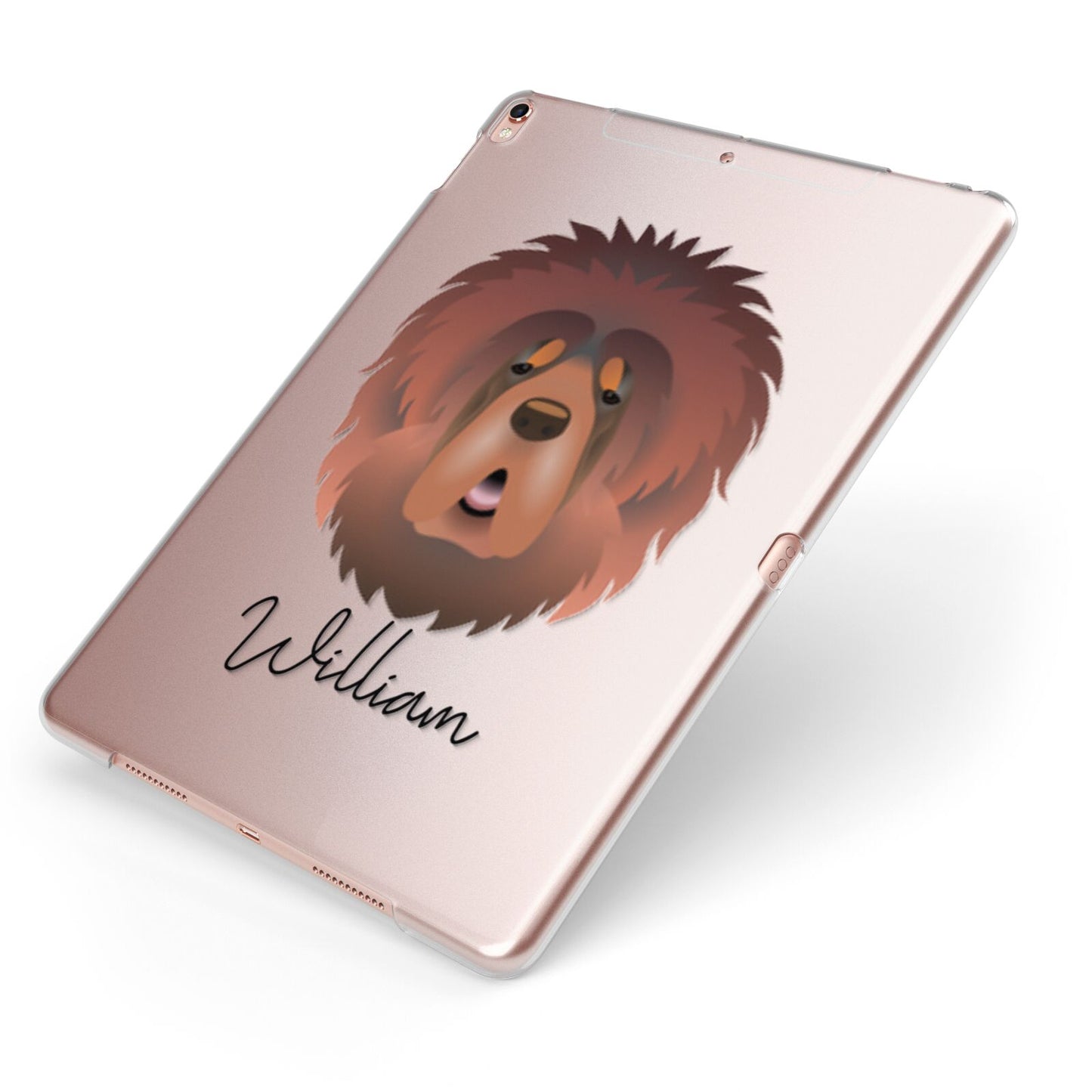 Tibetan Mastiff Personalised Apple iPad Case on Rose Gold iPad Side View