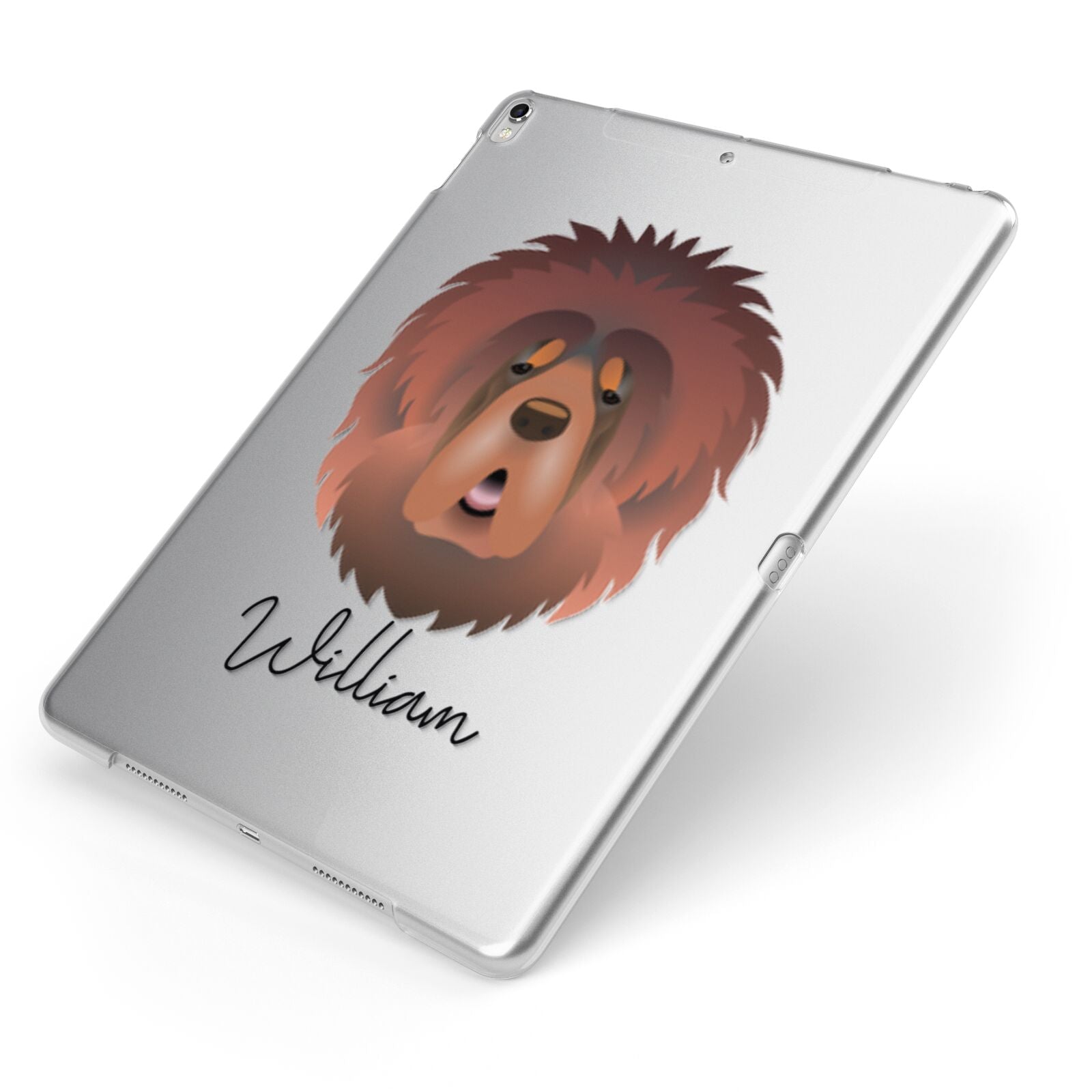 Tibetan Mastiff Personalised Apple iPad Case on Silver iPad Side View