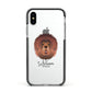 Tibetan Mastiff Personalised Apple iPhone Xs Impact Case Black Edge on Silver Phone