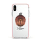 Tibetan Mastiff Personalised Apple iPhone Xs Impact Case Pink Edge on Silver Phone