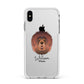 Tibetan Mastiff Personalised Apple iPhone Xs Max Impact Case White Edge on Silver Phone