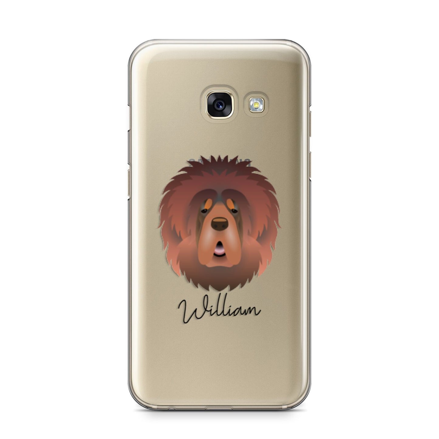 Tibetan Mastiff Personalised Samsung Galaxy A3 2017 Case on gold phone