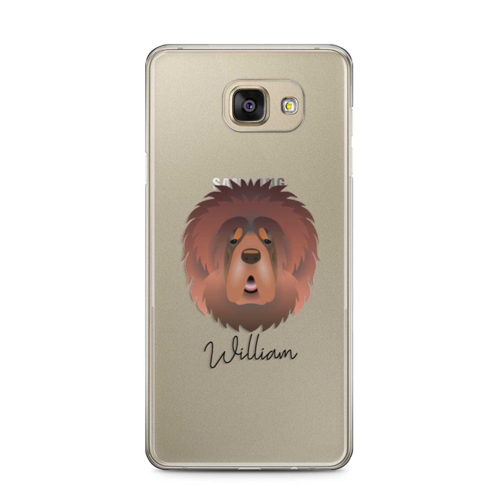 Tibetan Mastiff Personalised Samsung Galaxy A5 2016 Case on gold phone
