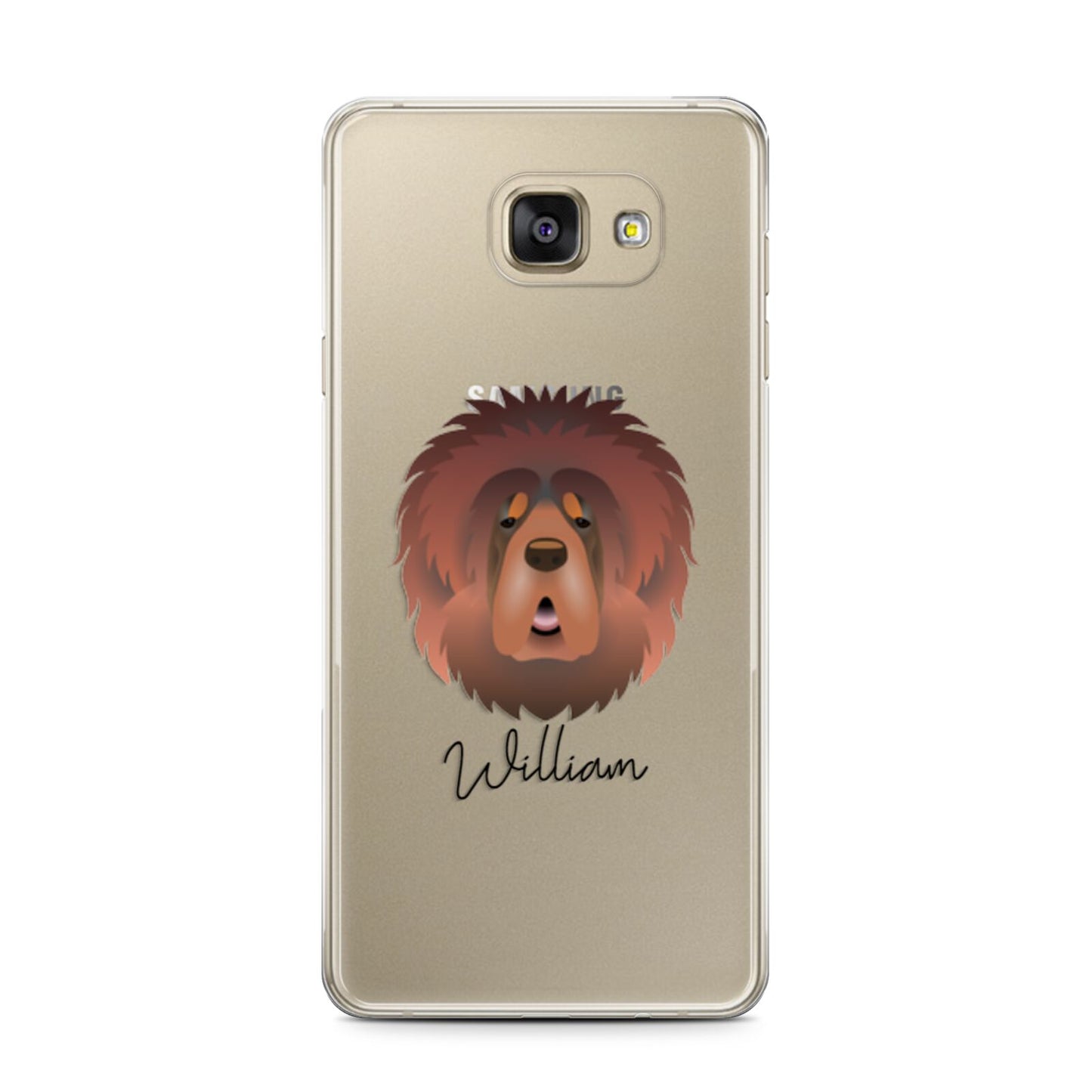 Tibetan Mastiff Personalised Samsung Galaxy A7 2016 Case on gold phone