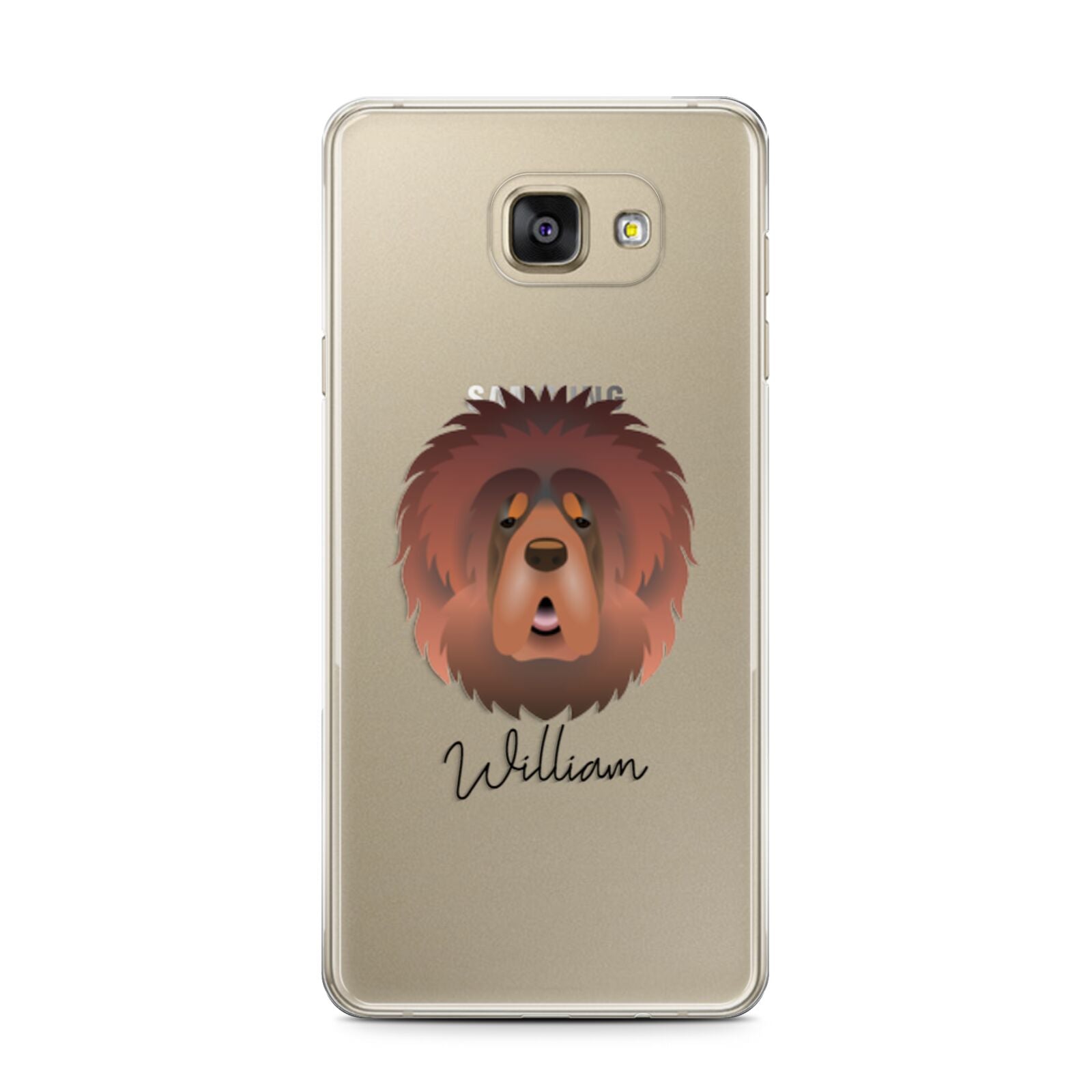 Tibetan Mastiff Personalised Samsung Galaxy A7 2016 Case on gold phone