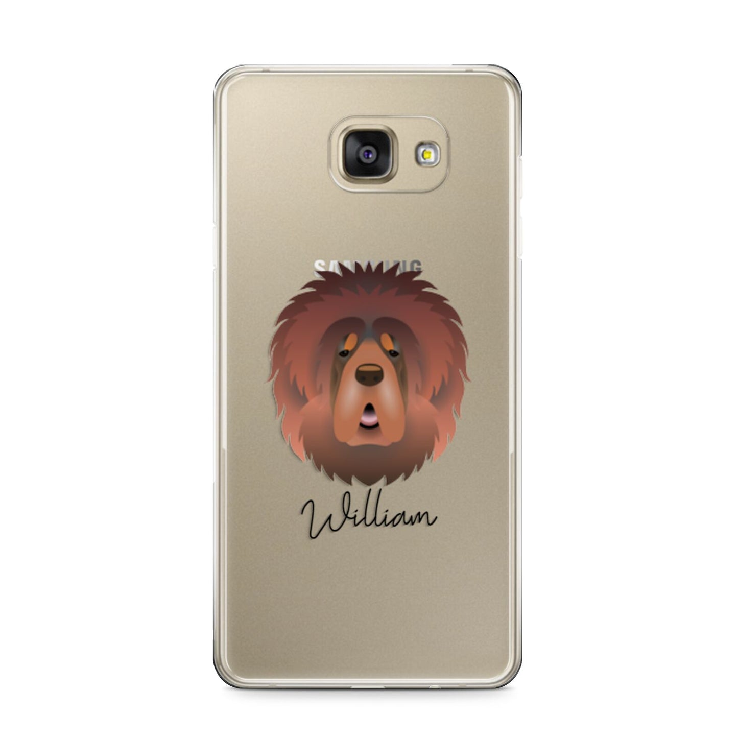 Tibetan Mastiff Personalised Samsung Galaxy A9 2016 Case on gold phone