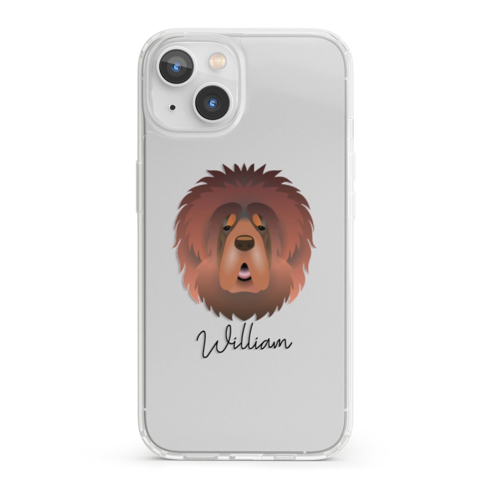 Tibetan Mastiff Personalised iPhone 13 Clear Bumper Case