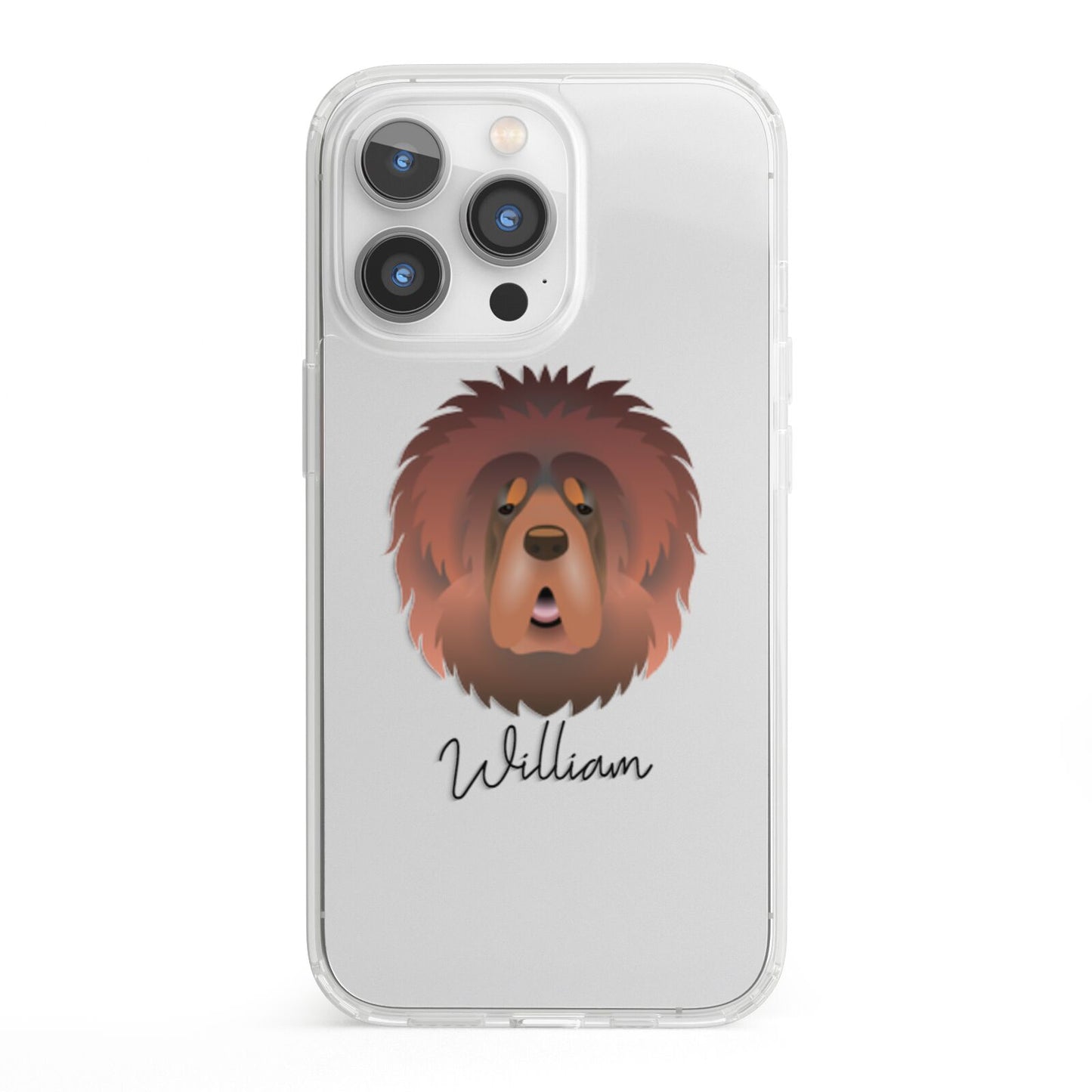 Tibetan Mastiff Personalised iPhone 13 Pro Clear Bumper Case