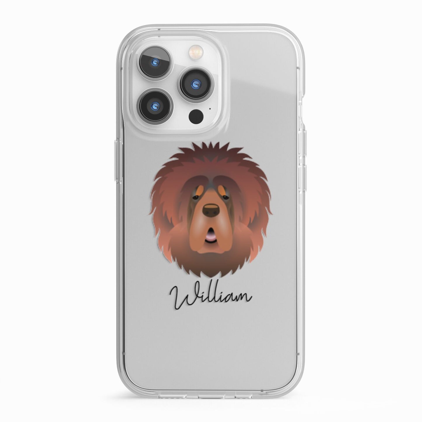 Tibetan Mastiff Personalised iPhone 13 Pro TPU Impact Case with White Edges