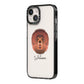 Tibetan Mastiff Personalised iPhone 14 Black Impact Case Side Angle on Silver phone