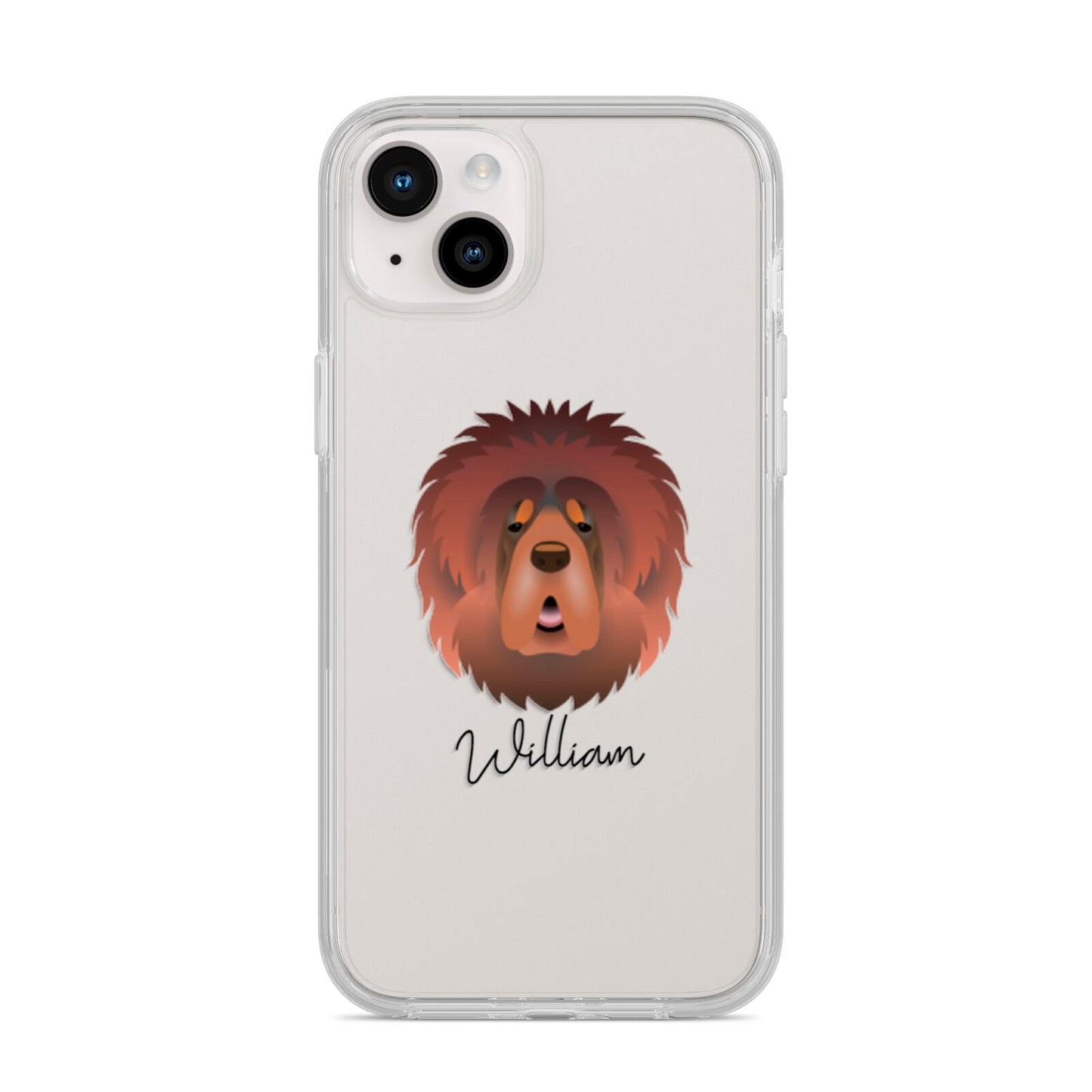 Tibetan Mastiff Personalised iPhone 14 Plus Clear Tough Case Starlight