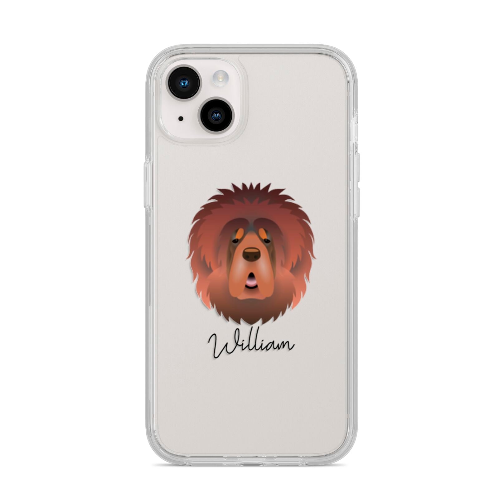 Tibetan Mastiff Personalised iPhone 14 Plus Clear Tough Case Starlight