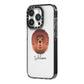 Tibetan Mastiff Personalised iPhone 14 Pro Black Impact Case Side Angle on Silver phone