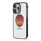 Tibetan Mastiff Personalised iPhone 14 Pro Max Black Impact Case Side Angle on Silver phone