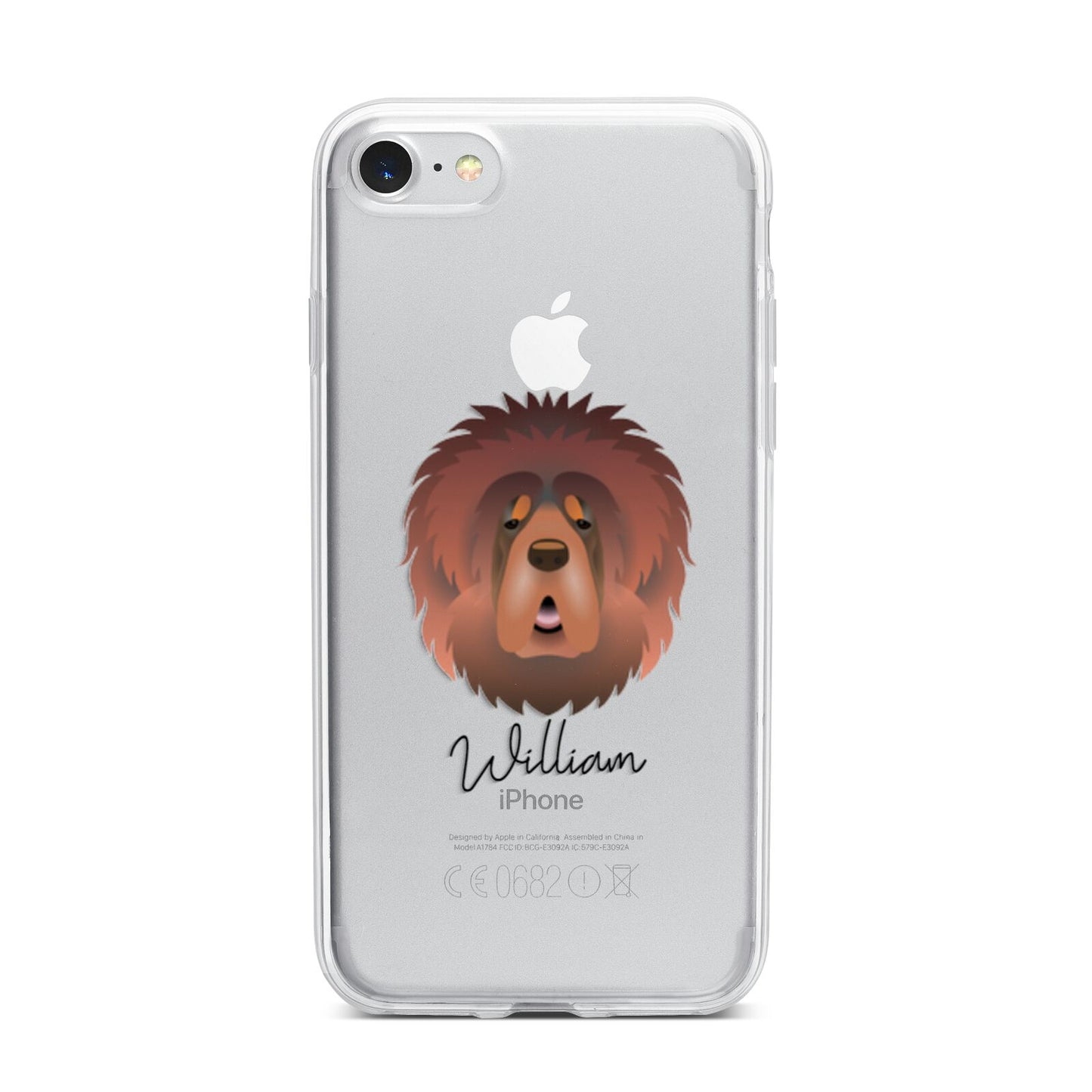 Tibetan Mastiff Personalised iPhone 7 Bumper Case on Silver iPhone