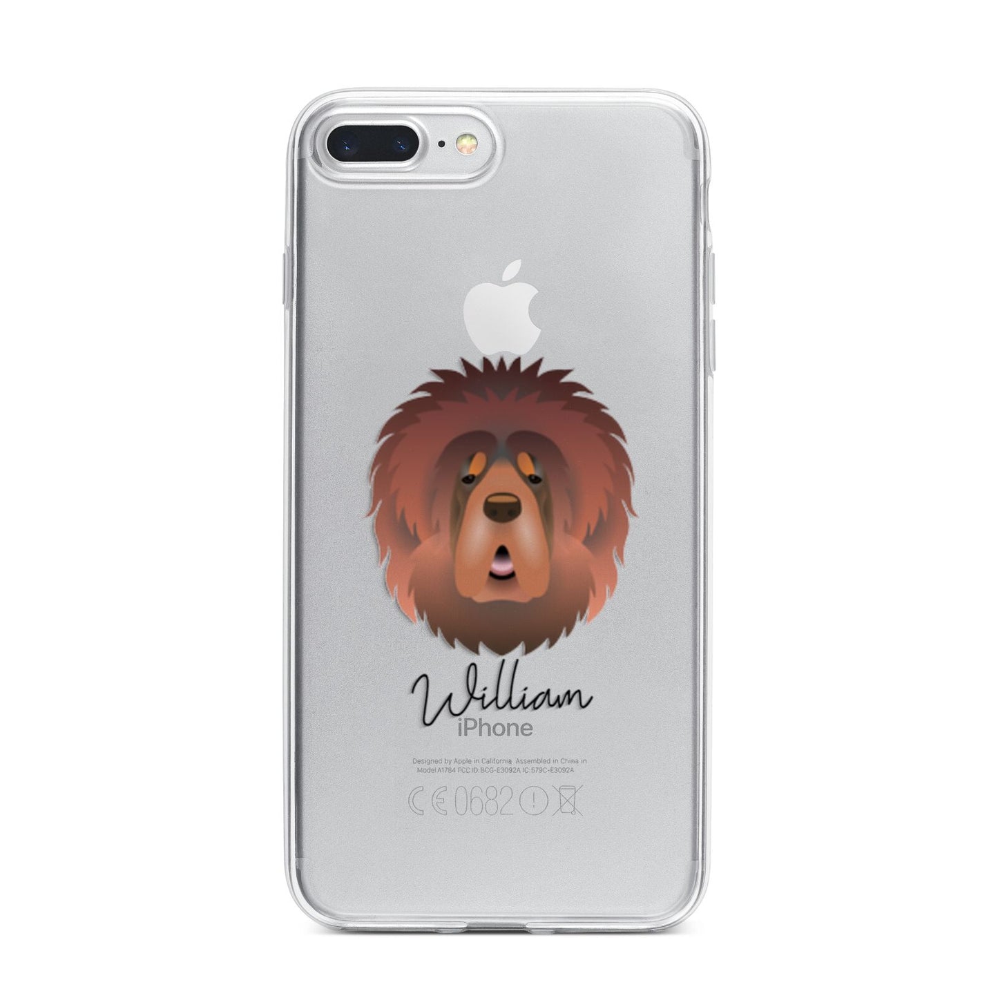 Tibetan Mastiff Personalised iPhone 7 Plus Bumper Case on Silver iPhone