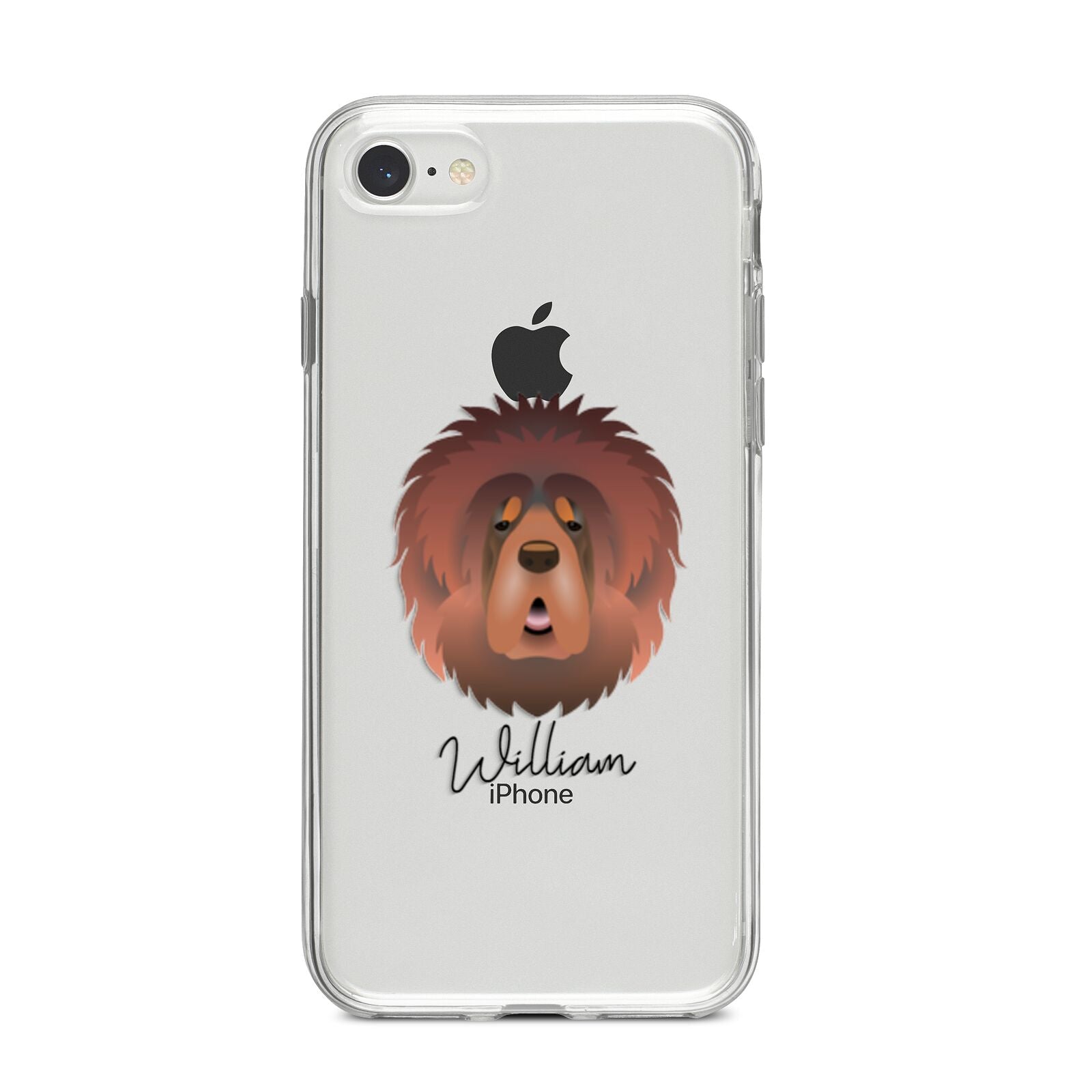 Tibetan Mastiff Personalised iPhone 8 Bumper Case on Silver iPhone