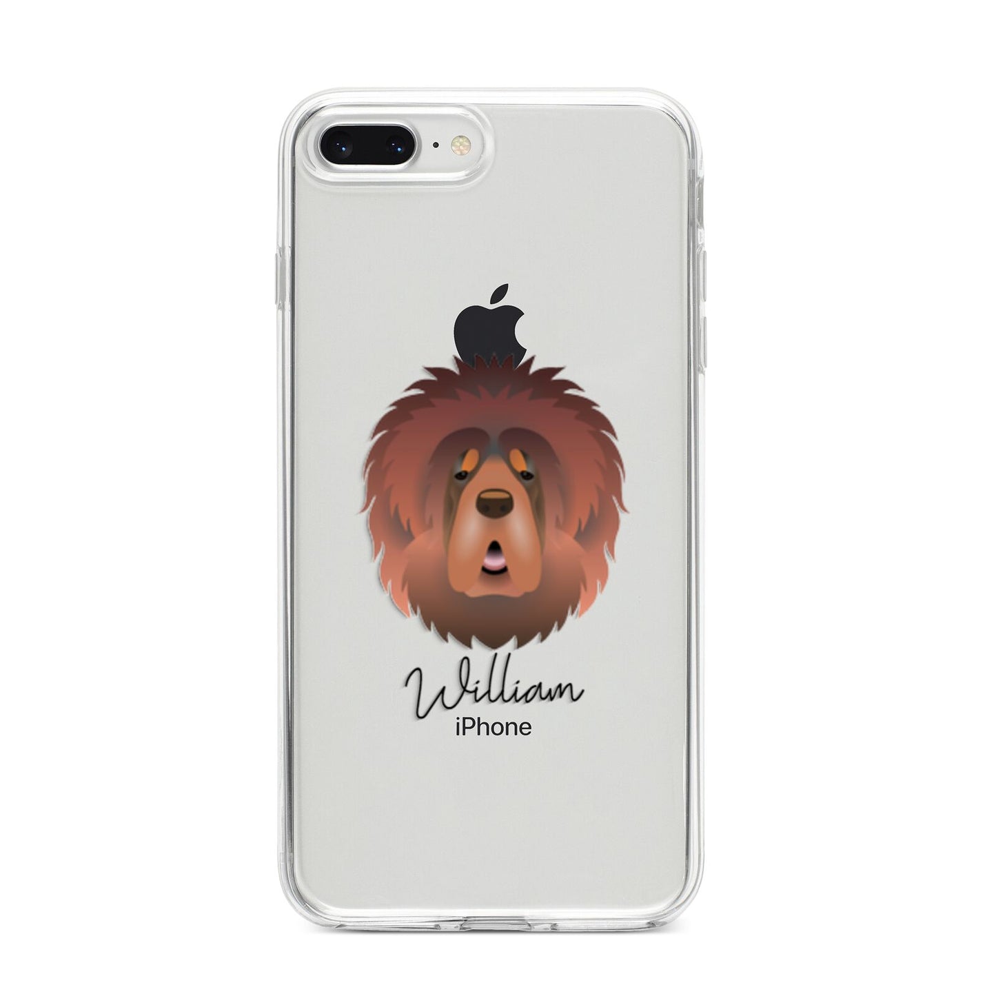 Tibetan Mastiff Personalised iPhone 8 Plus Bumper Case on Silver iPhone