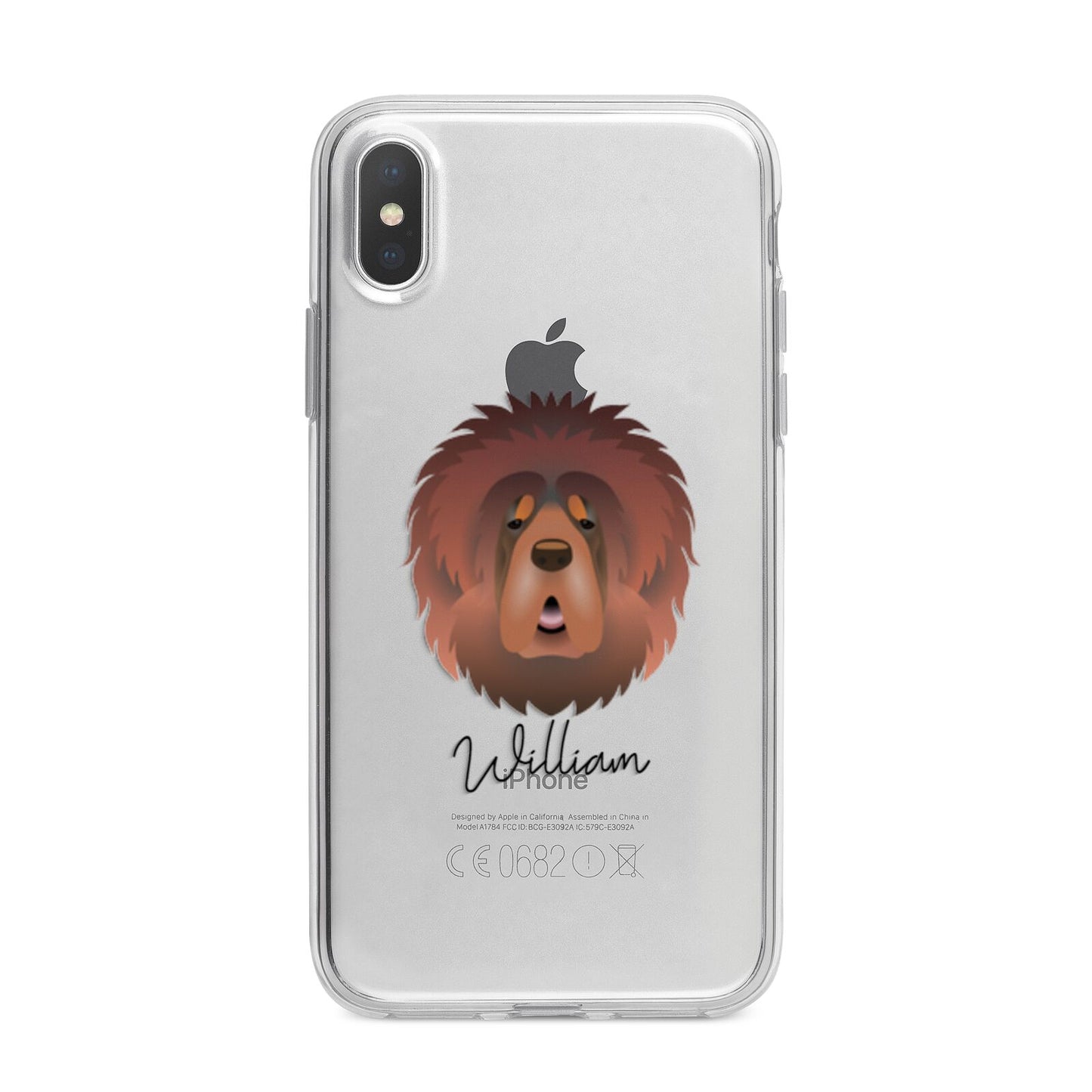 Tibetan Mastiff Personalised iPhone X Bumper Case on Silver iPhone Alternative Image 1