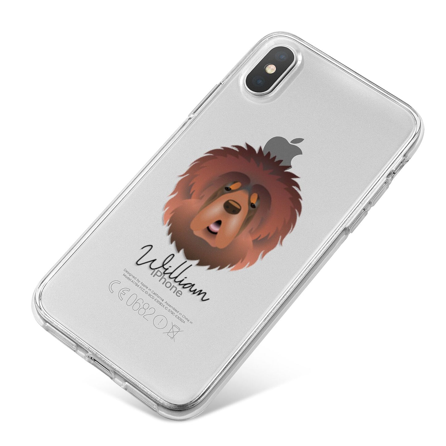 Tibetan Mastiff Personalised iPhone X Bumper Case on Silver iPhone
