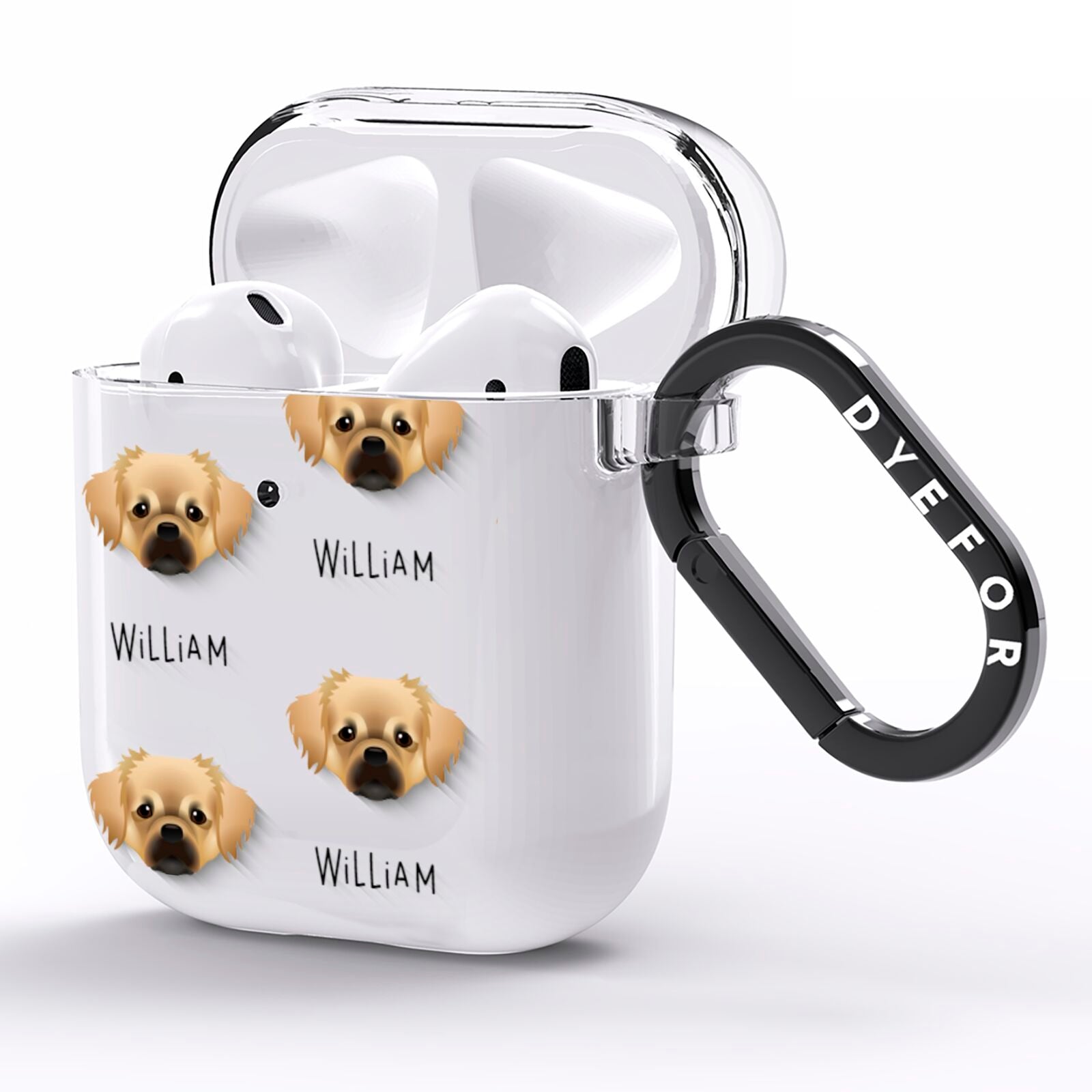 Tibetan Spaniel Icon with Name AirPods Clear Case Side Image
