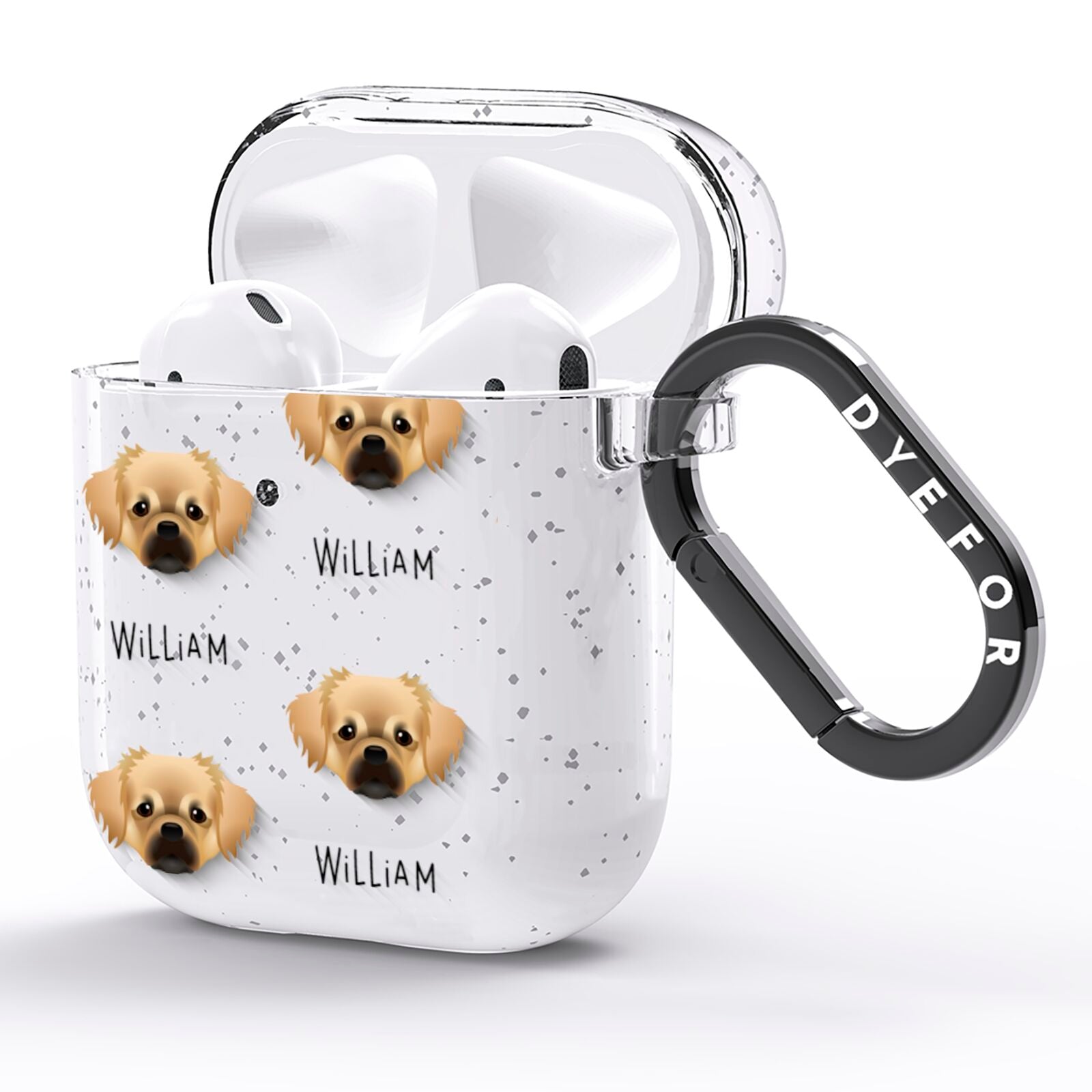 Tibetan Spaniel Icon with Name AirPods Glitter Case Side Image