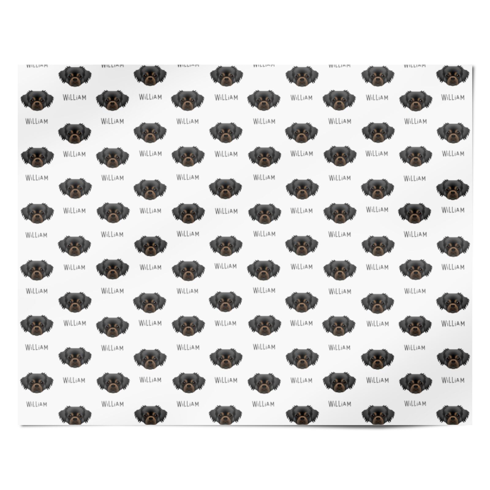 Tibetan Spaniel Icon with Name Personalised Wrapping Paper Alternative
