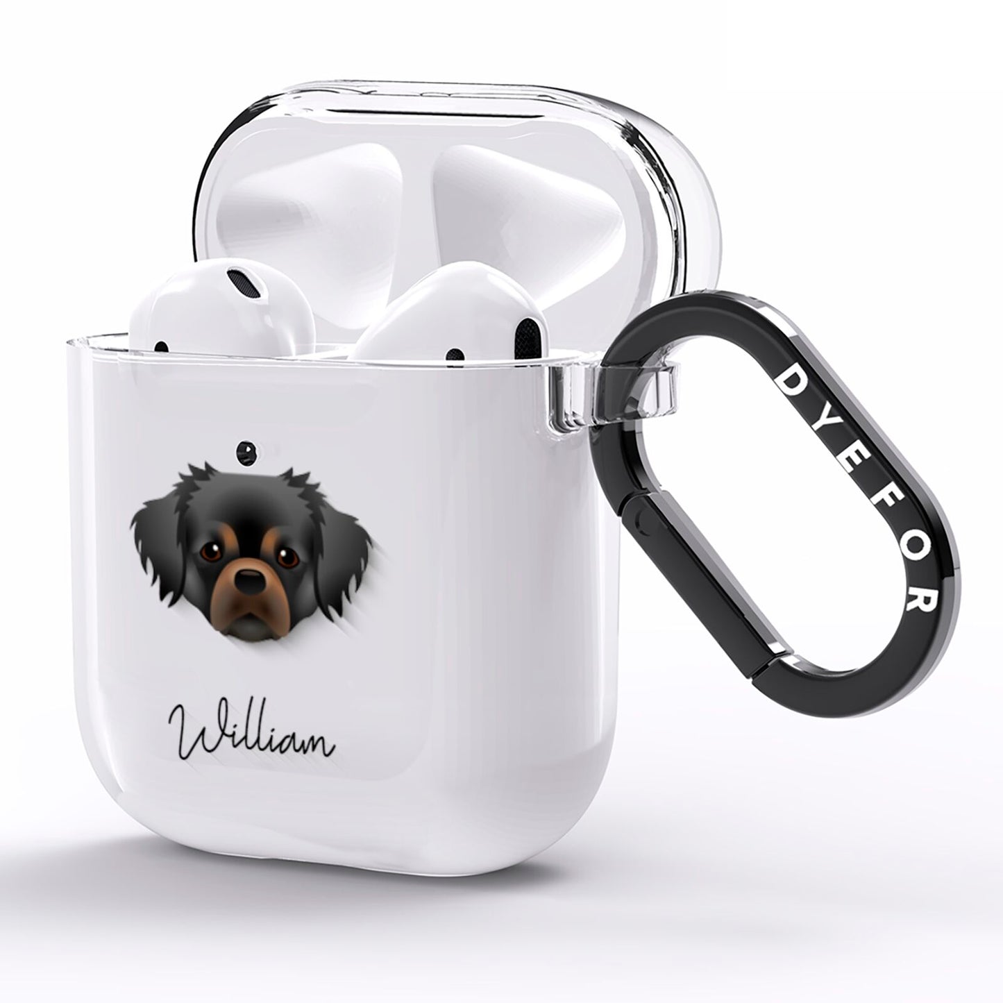 Tibetan Spaniel Personalised AirPods Clear Case Side Image