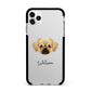 Tibetan Spaniel Personalised Apple iPhone 11 Pro Max in Silver with Black Impact Case