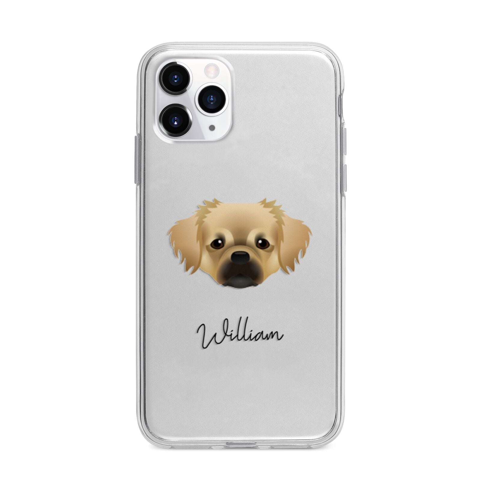 Tibetan Spaniel Personalised Apple iPhone 11 Pro Max in Silver with Bumper Case