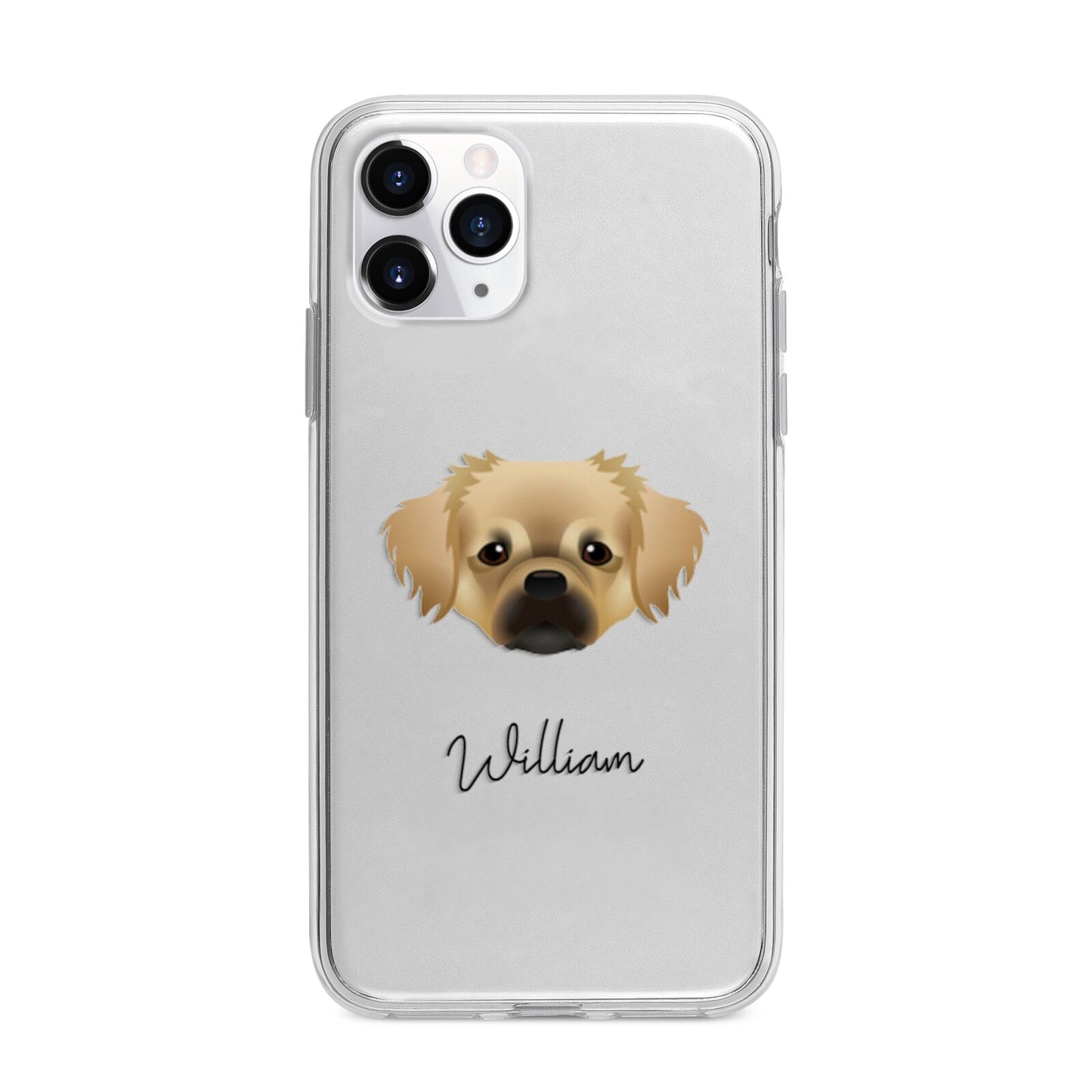 Tibetan Spaniel Personalised Apple iPhone 11 Pro in Silver with Bumper Case