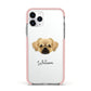 Tibetan Spaniel Personalised Apple iPhone 11 Pro in Silver with Pink Impact Case