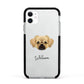 Tibetan Spaniel Personalised Apple iPhone 11 in White with Black Impact Case
