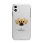 Tibetan Spaniel Personalised Apple iPhone 11 in White with Bumper Case