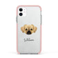 Tibetan Spaniel Personalised Apple iPhone 11 in White with Pink Impact Case
