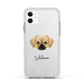 Tibetan Spaniel Personalised Apple iPhone 11 in White with White Impact Case